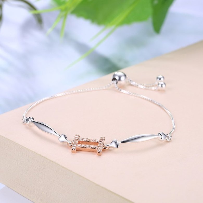 Wholesale Gemini Constellations Real 925 Sterling Silver CZ Bracelet TGSLB049 1