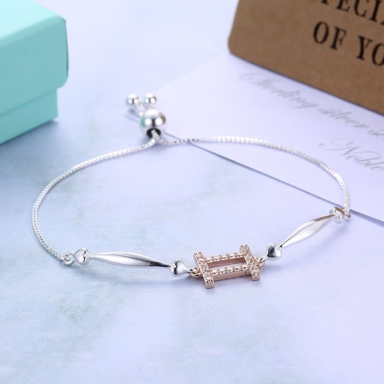 Wholesale Gemini Constellations Real 925 Sterling Silver CZ Bracelet TGSLB049 3