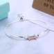 Wholesale Gemini Constellations Real 925 Sterling Silver CZ Bracelet TGSLB049 3 small