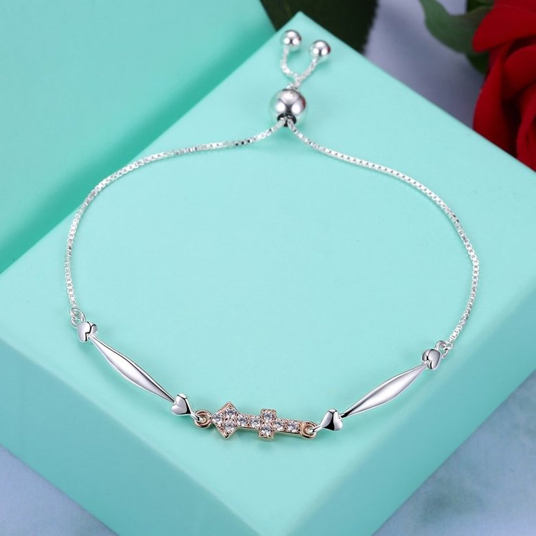 Wholesale Sagittarius Constellation Real 925 Sterling Silver CZ Bracelet TGSLB053 2