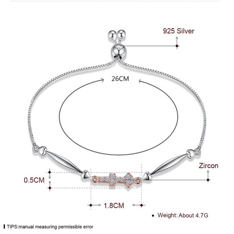 Wholesale Sagittarius Constellation Real 925 Sterling Silver CZ Bracelet TGSLB053 4