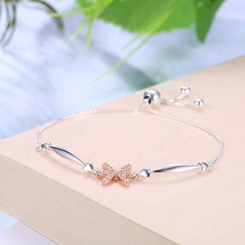 Wholesale Pisces Constellations Real 925 Sterling Silver CZ Bracelet TGSLB055 1