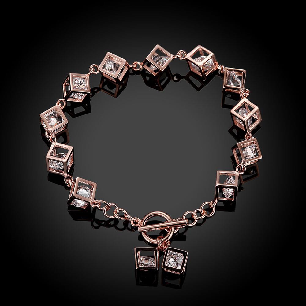 Wholesale Trendy Silver Geometric CZ Bracelet TGSLB025 1