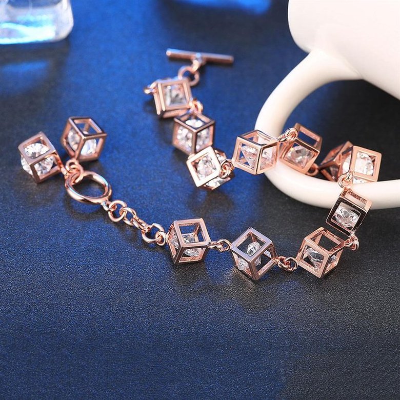 Wholesale Trendy Silver Geometric CZ Bracelet TGSLB025 2