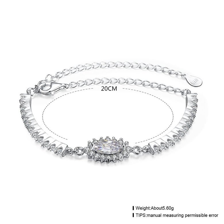 Wholesale Trendy Silver Geometric CZ Bracelet TGSLB033 0