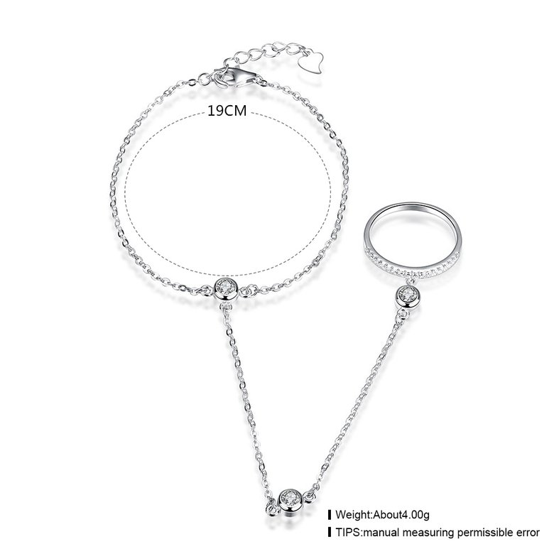 Wholesale Trendy Silver Round CZ Bracelet TGSLB034 0