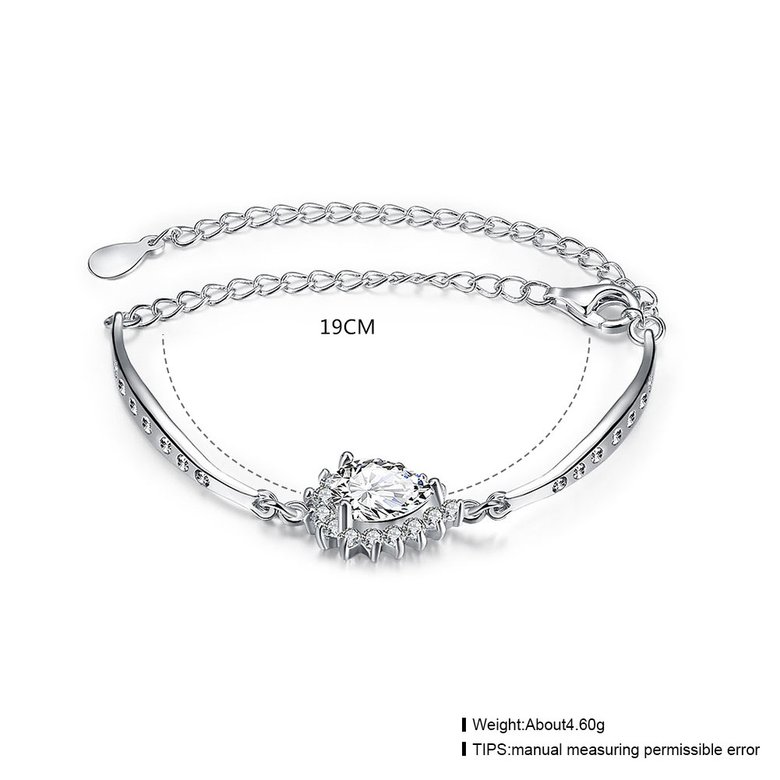 Wholesale Trendy Silver Geometric CZ Bracelet TGSLB038 0