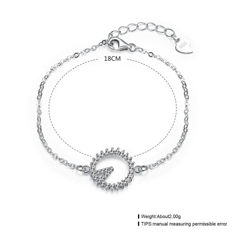 Wholesale Trendy Silver Round CZ Bracelet TGSLB040 0