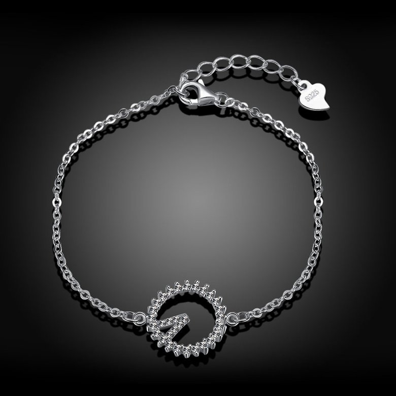 Wholesale Trendy Silver Round CZ Bracelet TGSLB040 1