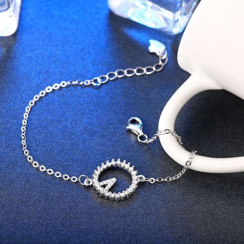 Wholesale Trendy Silver Round CZ Bracelet TGSLB040 2