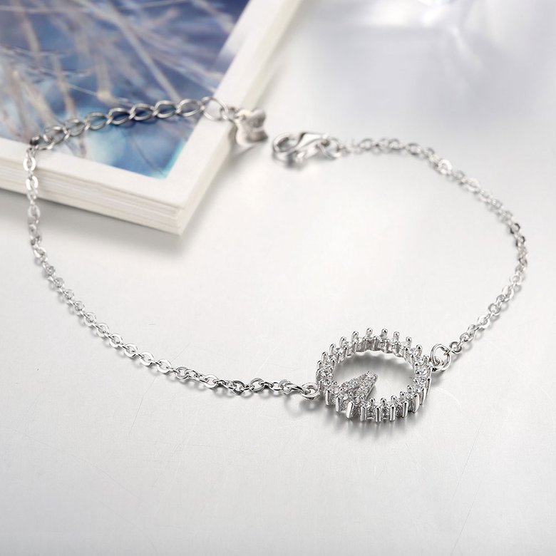 Wholesale Trendy Silver Round CZ Bracelet TGSLB040 3