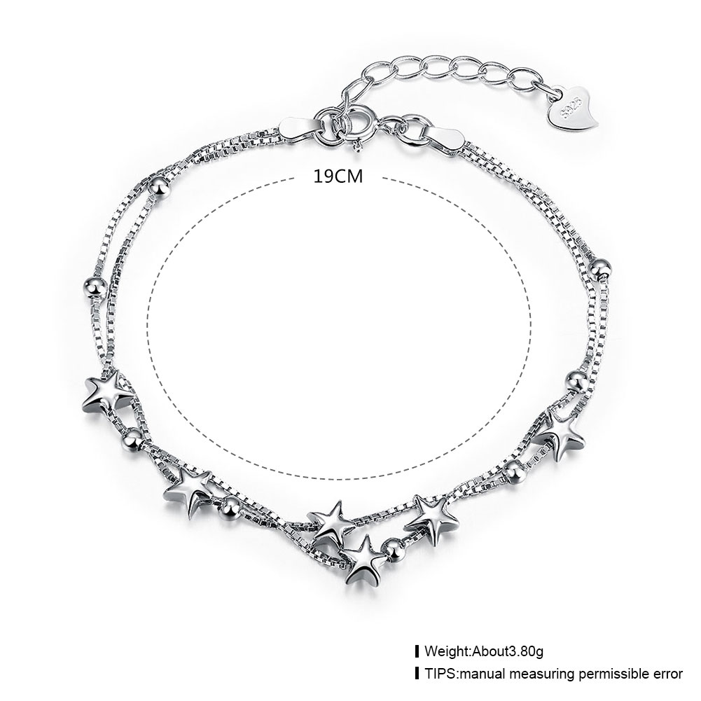 Wholesale Romantic Silver Star Bracelet TGSLB041 0