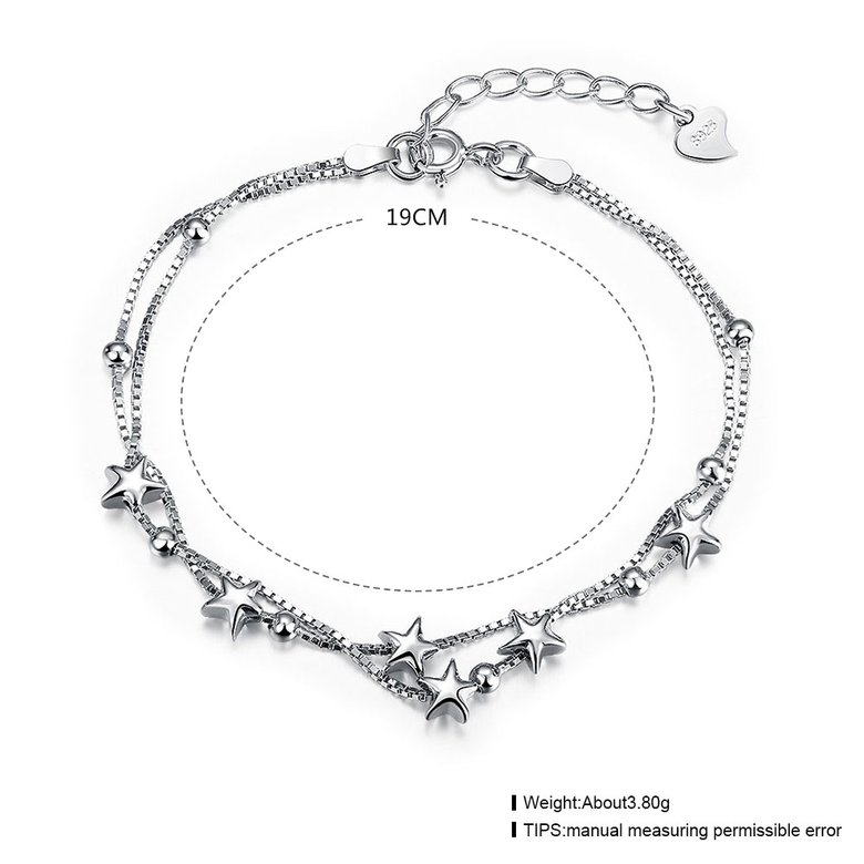 Wholesale Romantic Silver Star Bracelet TGSLB041 0