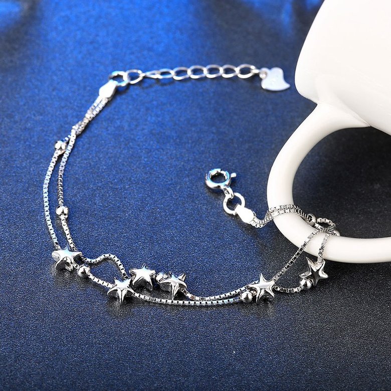 Wholesale Romantic Silver Star Bracelet TGSLB041 2