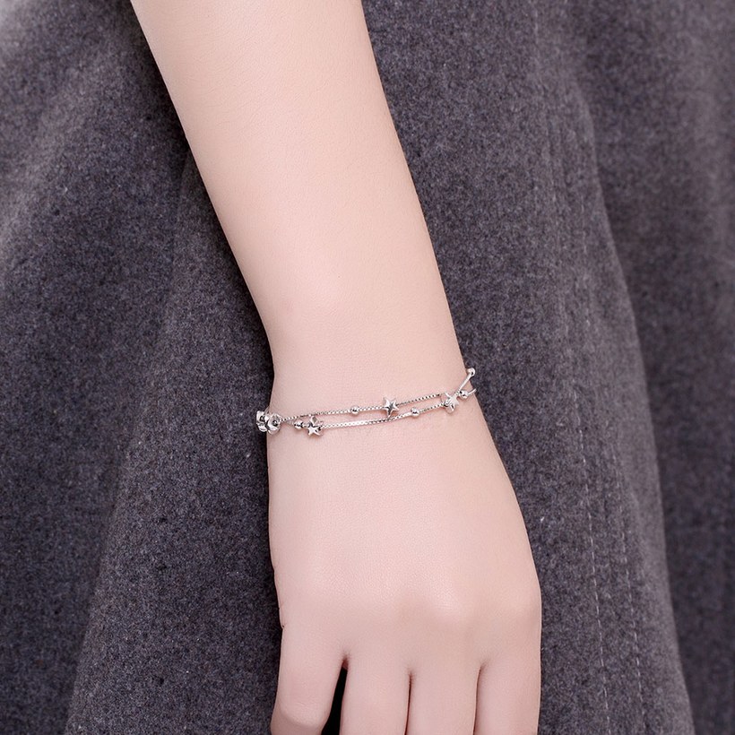 Wholesale Romantic Silver Star Bracelet TGSLB041 4