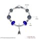 Wholesale Vintage Antique Silver Geometric Blue CZ Bracelet TGSLB005 4 small