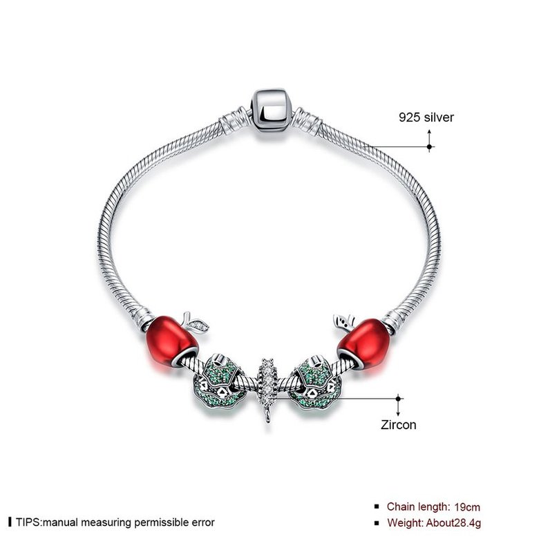 Wholesale Vintage Antique Silver Red CZ Bracelet TGSLB006 0