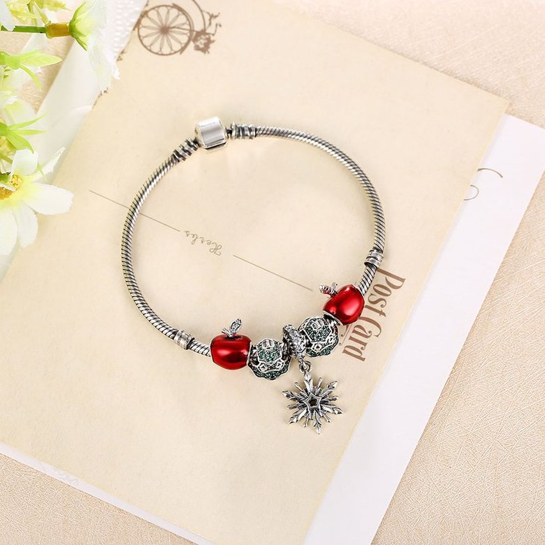 Wholesale Vintage Antique Silver Red CZ Bracelet TGSLB006 2