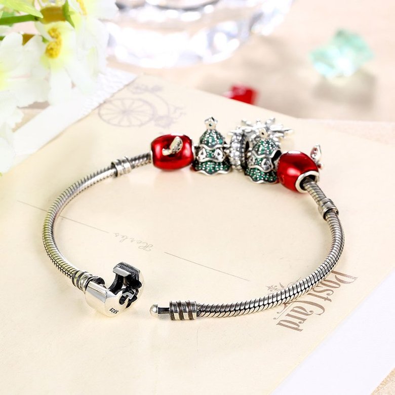 Wholesale Vintage Antique Silver Red CZ Bracelet TGSLB006 3