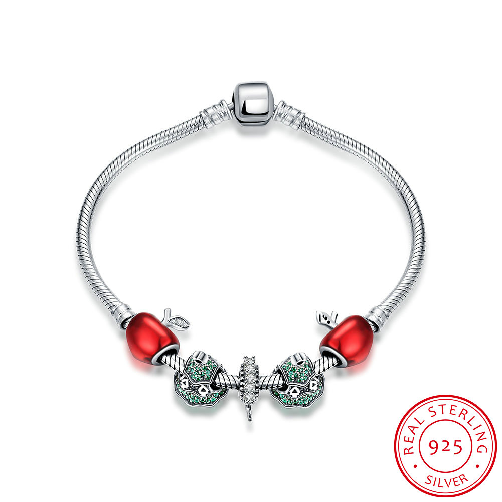 Wholesale Vintage Antique Silver Red CZ Bracelet TGSLB006 6