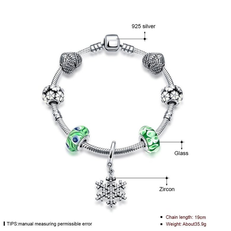 Wholesale Vintage Antique Silver Green CZ Bracelet TGSLB009 0