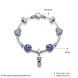 Wholesale Vintage Antique Silver Bowknot Blue CZ Bracelet TGSLB010 3 small