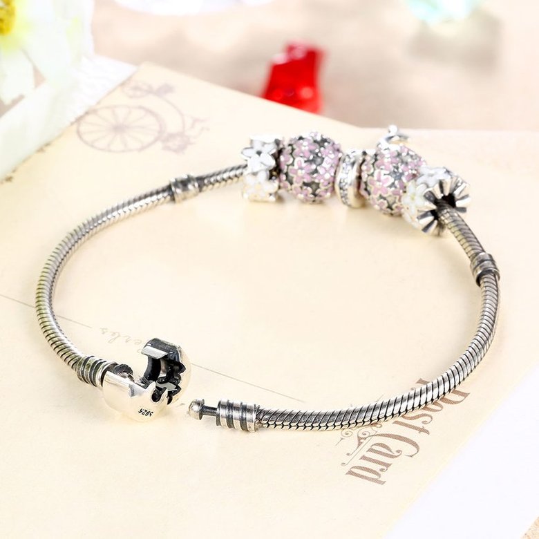 Wholesale Vintage Antique Silver Animal Pink CZ Bracelet TGSLB016 0