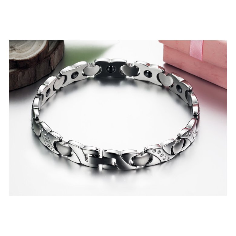 Wholesale Stainless steel radiation protection health magnetic heart shape Bracelet TGSMB048 1