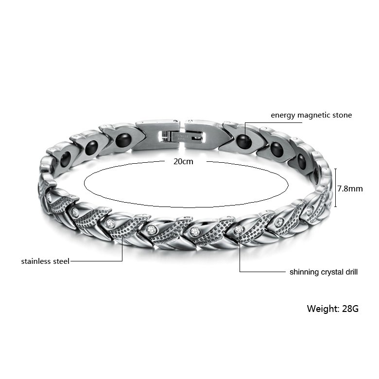 Wholesale Stainless steel radiation protection health magnetic heart shape Bracelet TGSMB049 0