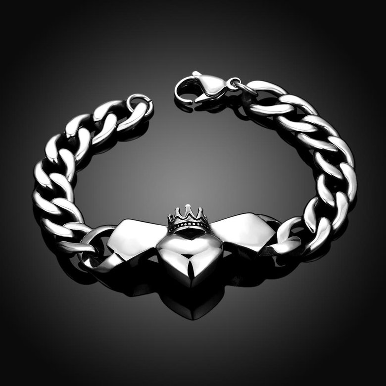 Wholesale Classic 316L stainless steel Heart Bracelet TGSMB024 1