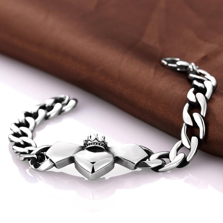 Wholesale Classic 316L stainless steel Heart Bracelet TGSMB024 3