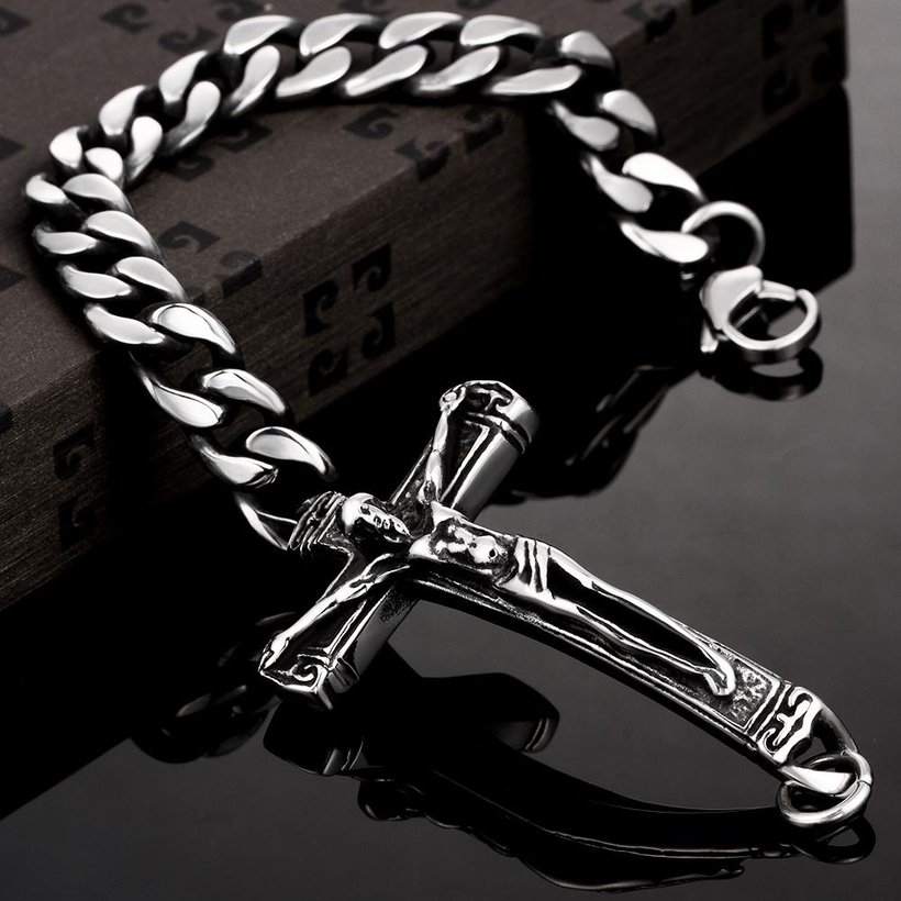 Wholesale Vintage 316L stainless steel Cross Bracelet TGSMB027 0
