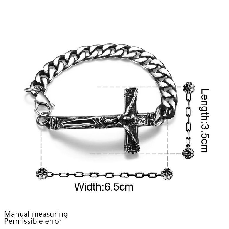 Wholesale Vintage 316L stainless steel Cross Bracelet TGSMB027 1