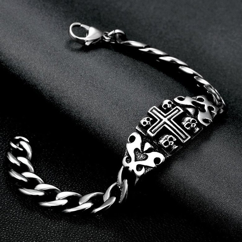 Wholesale Punk 316L stainless steel Cross Bracelet TGSMB043 1