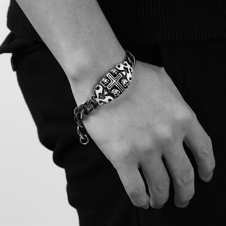 Wholesale Punk 316L stainless steel Cross Bracelet TGSMB043 3