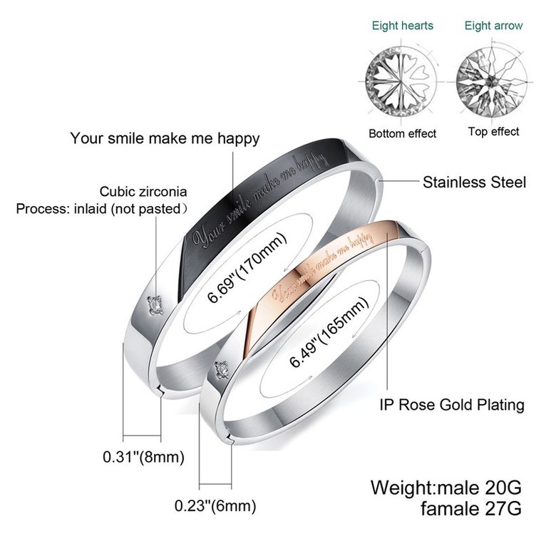 Wholesale New Fashion Stainless Steel Couples BraceletLovers TGSMB018 0