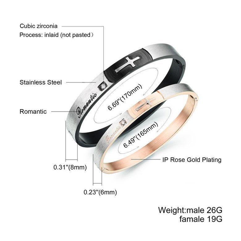 Wholesale New Fashion Stainless Steel Couples BraceletLovers TGSMB020 1