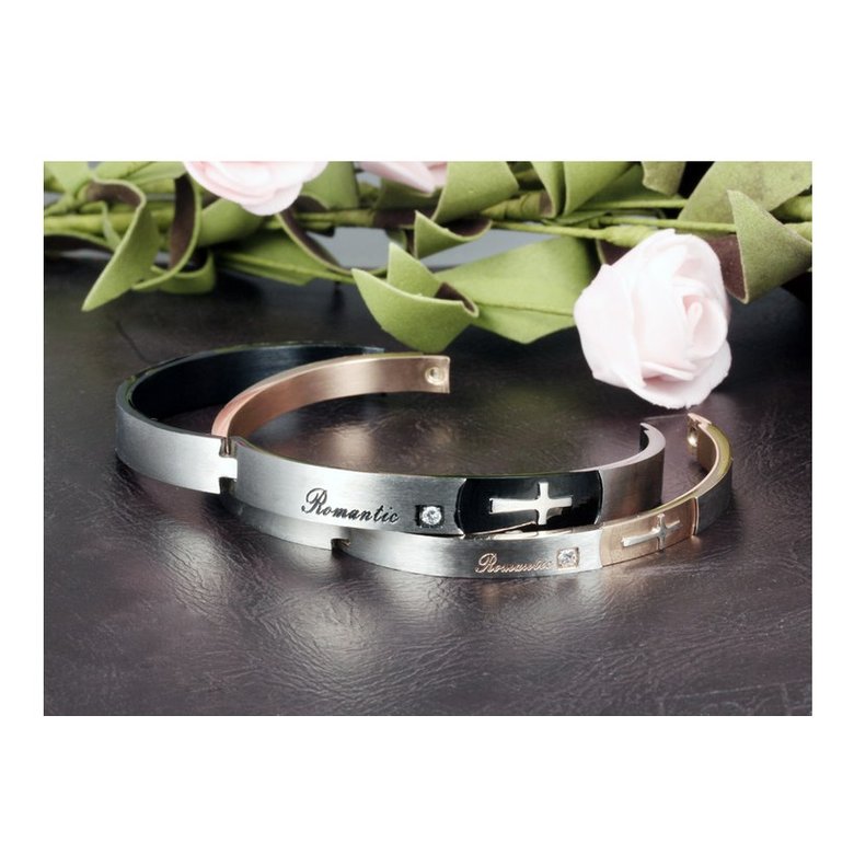 Wholesale New Fashion Stainless Steel Couples BraceletLovers TGSMB020 3
