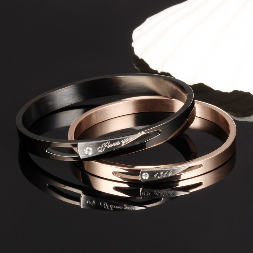 Wholesale New Fashion Stainless Steel Couples BraceletLovers TGSMB013 0