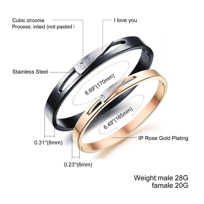 Wholesale New Fashion Stainless Steel Couples BraceletLovers TGSMB013 1