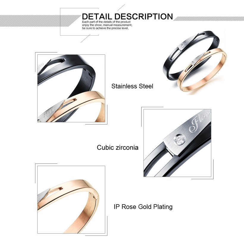 Wholesale New Fashion Stainless Steel Couples BraceletLovers TGSMB013 2
