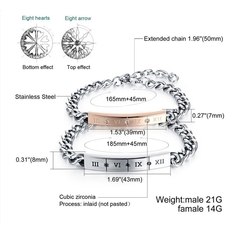 Wholesale 2018 New Fashion Stainless Steel Couples BraceletLovers TGSMB003 1