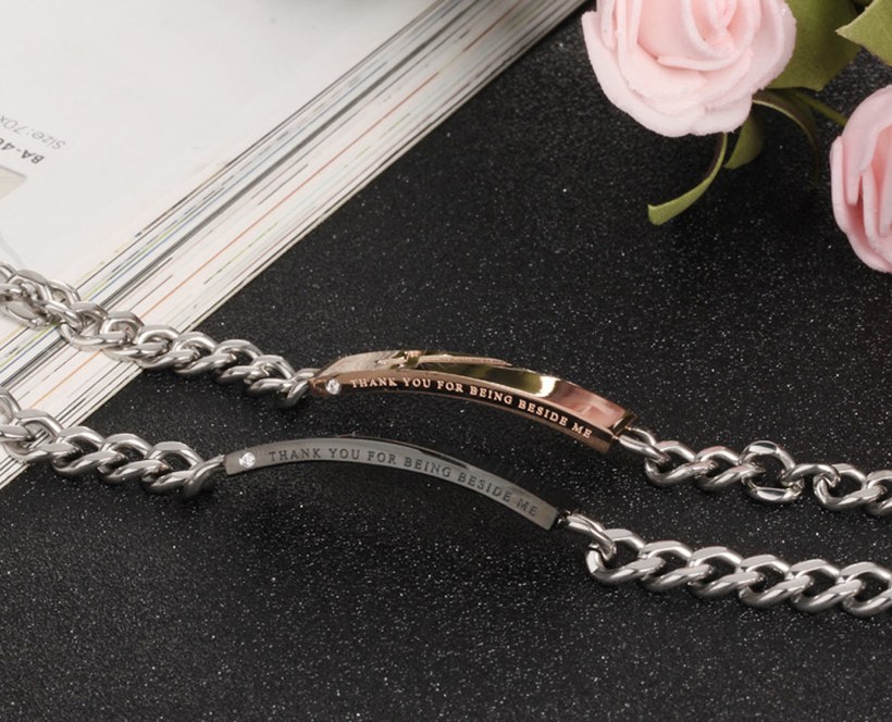 Wholesale 2018 New Fashion Stainless Steel Couples BraceletLovers TGSMB004 6