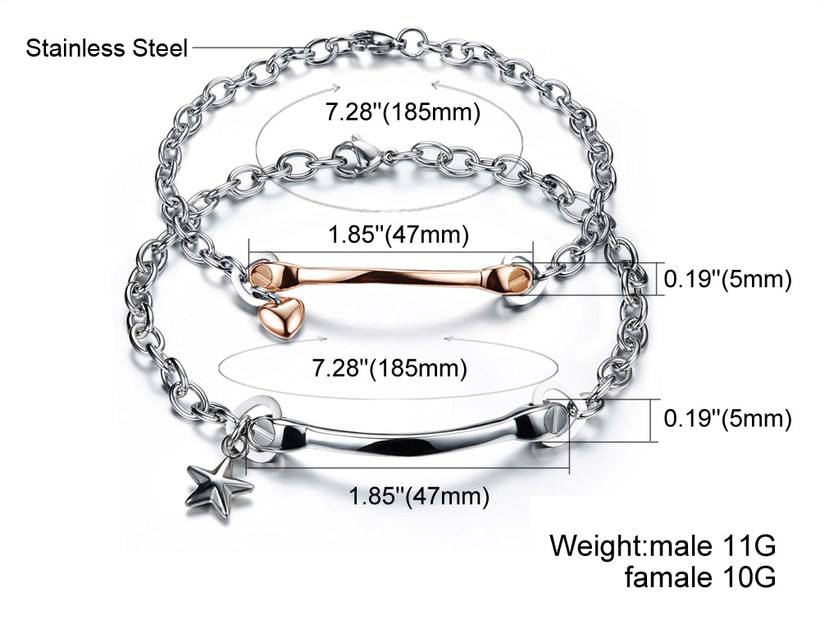 Wholesale 2018 New Fashion Stainless Steel Couples BraceletLovers TGSMB005 0