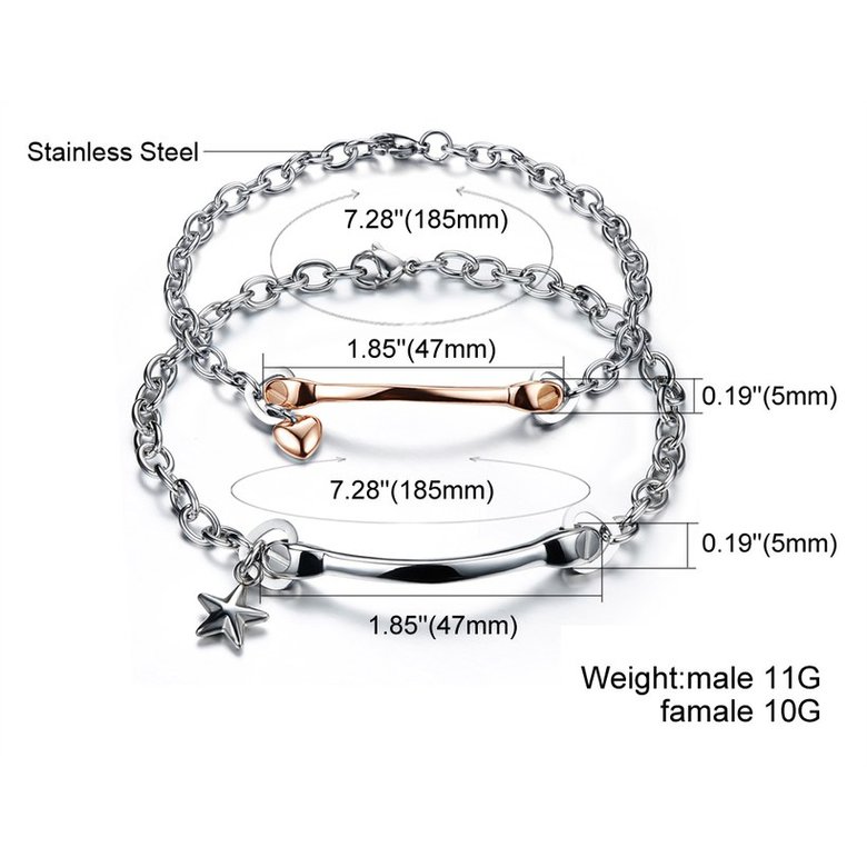 Wholesale 2018 New Fashion Stainless Steel Couples BraceletLovers TGSMB005 0
