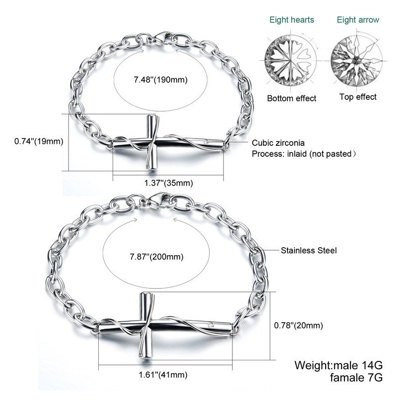 Wholesale 2018 New Fashion Stainless Steel Couples BraceletLovers TGSMB006 0