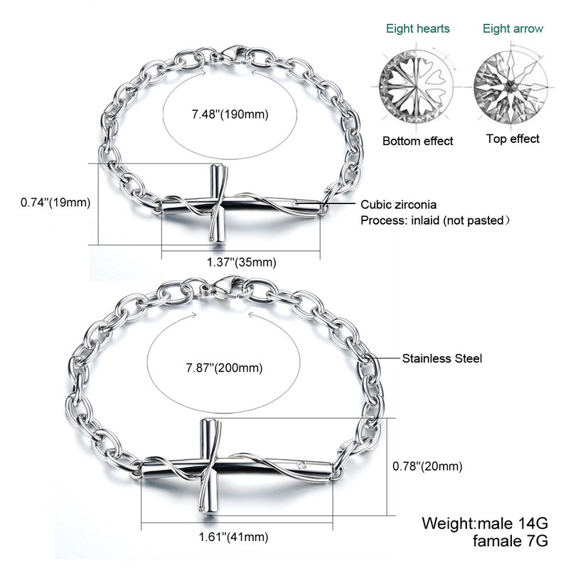 Wholesale 2018 New Fashion Stainless Steel Couples BraceletLovers TGSMB015 0
