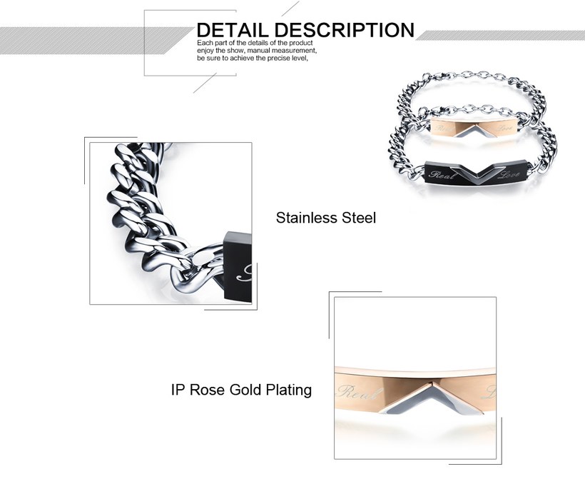Wholesale 2018 New Fashion Stainless Steel Couples BraceletLovers TGSMB007 2