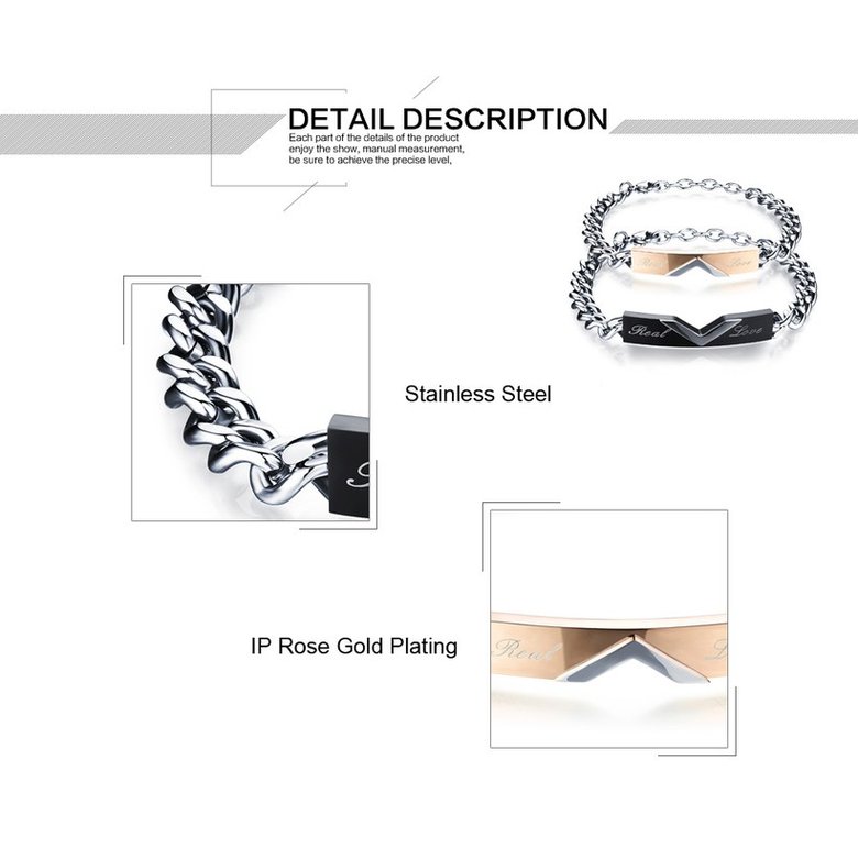 Wholesale 2018 New Fashion Stainless Steel Couples BraceletLovers TGSMB007 2