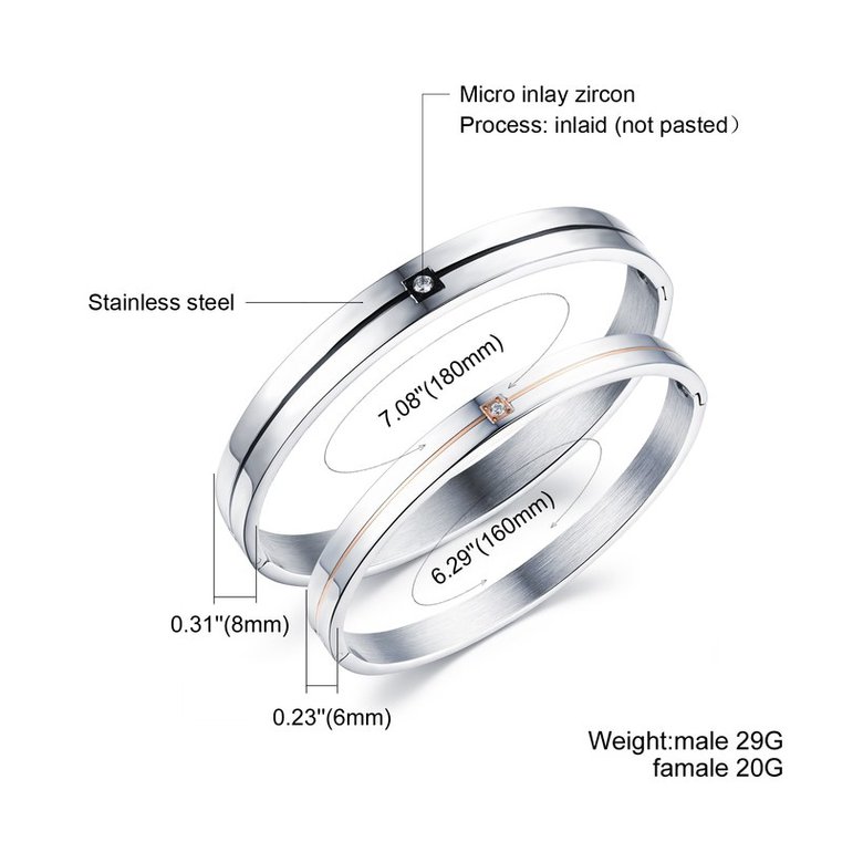 Wholesale 2018 New Fashion Stainless Steel Couples BraceletLovers TGSMB009 1